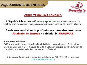 Vaga de Ajudante de Motorista